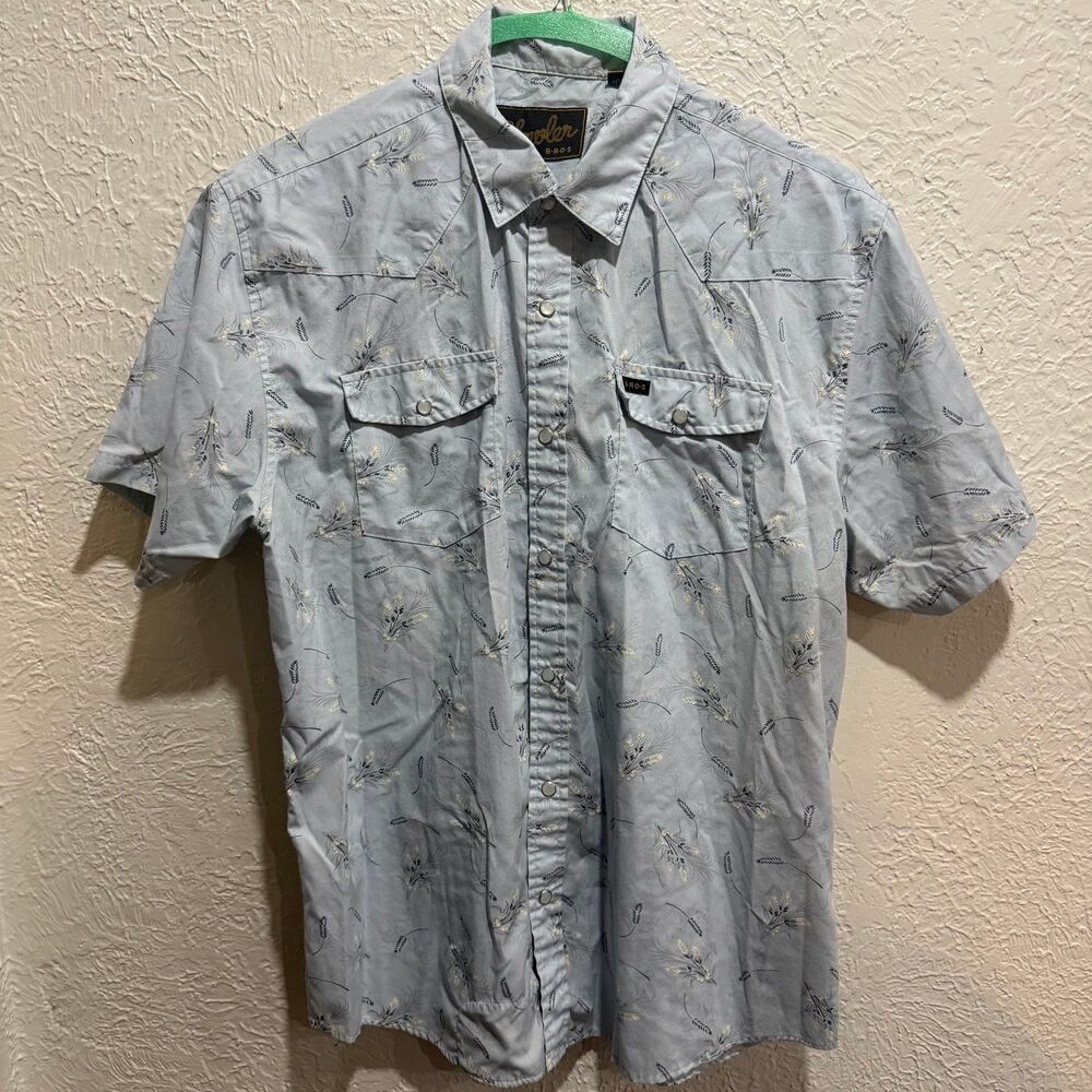 Howler Bros Light Blue Wheat Western Snap Button Down
